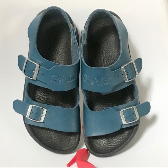 teal rubber birkenstocks